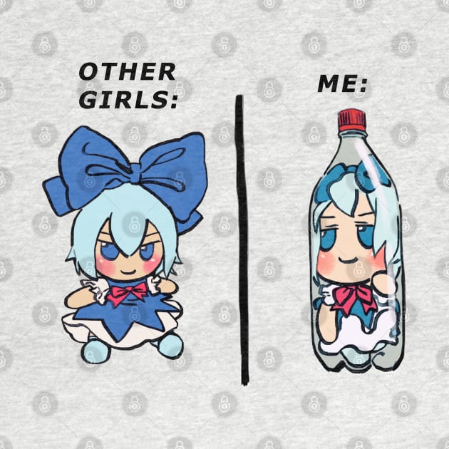 I draw bottled cirno fumo plush but it's me and other girls meme / touhou by mudwizard